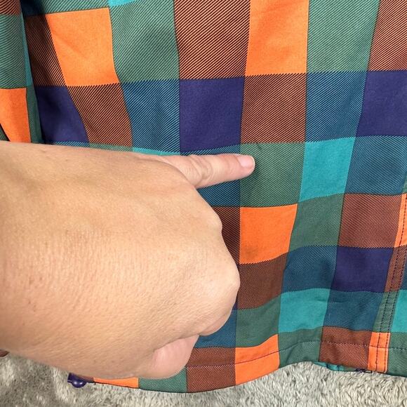 Neff Men's Rad Plaid Softshell Jacket S Orange Teal Purple Parka Snowboard Coat - Picture 11 of 16